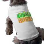 Nurses Rock, Orange and Green Fun Pet Tee Shirt