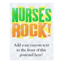 Nurses Rock, Orange and Green Fun Postcards
