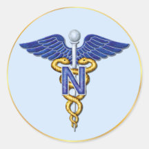 Nursing Caduceus Round Sticker