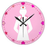 Nursing Icon with Stethoscope Wall Clock