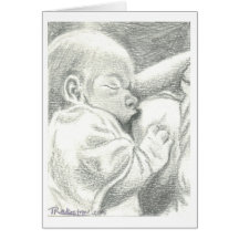 Nursing Newborn Birth Announcement Card