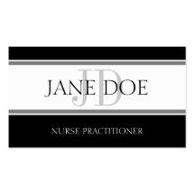 Nursing Stripes White Business Card Template