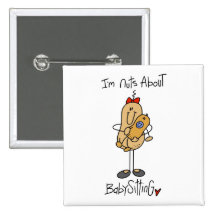 Nuts About  Babysitting T-shirts and Gifts Buttons