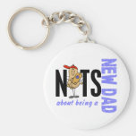 Nuts About Being A New Dad 1 (Blue) Keychains