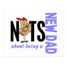 Nuts About Being A New Dad 1 (Blue) Postcards