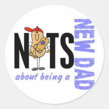 Nuts About Being A New Dad 1 (Blue) Sticker