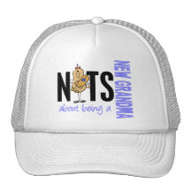 Nuts About Being A New Grandma 1 Blue Mesh Hat
