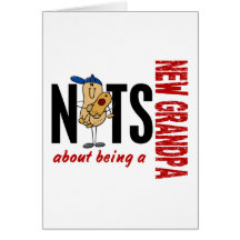 Nuts About Being A New Grandpa 1 Red Greeting Cards
