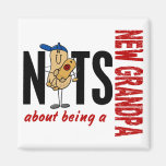 Nuts About Being A New Grandpa 1 Red Magnet