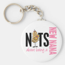 Nuts About Being A New Nana 1 Pink Key Chain