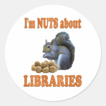Nuts about Libraries Stickers