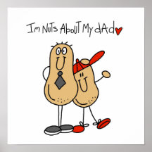 Nuts About My Dad T-shirts and Gifts Poster