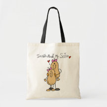 Nuts About My Sister T-shirts and Gifts Canvas Bags