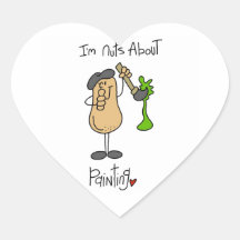 Nuts About Painting T-shirts and Gifts Stickers