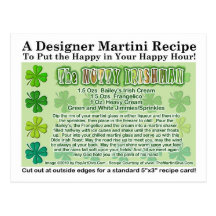 Nutty Irishman St. Patrick's Day Martini Card Post Cards
