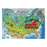 NY USA Map Card Custom Invitations