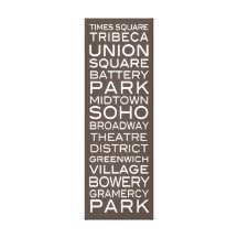 NYC Districts Parks & Neighbourhoods | on Slate Canvas Print