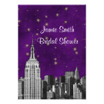 NYC ESB Skyline Etched Purpl Starry Bridal Showr V invitations