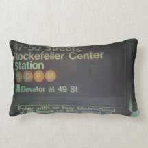 NYC Rockefeller Center Station Throw Pillows