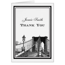 NYC Skyline Brooklyn Bridge #2 Thank You Cards