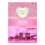 NYC Skyline Brooklyn Bridge Boat 5H RSVP invitations
