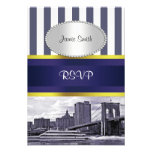NYC Skyline Brooklyn Bridge Boat Blue Wt2 RSVP invitations