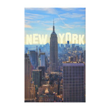 NYC Skyline Empire State Building, World Trade 2C Stretched Canvas Prints