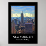NYC Skyline Empire State Building, World Trade 2C Poster