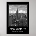NYC Skyline Empire State Building, WTC BW 2C Poster