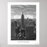 NYC Skyline Empire State Building, WTC BW 2C Poster