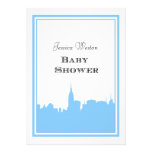 NYC Skyline Lt Blue Silhouette #2 DIY Baby Shower invitations