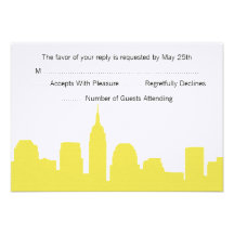 NYC Skyline Wedding RSVP Cards Custom Invites
