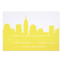 NYC Skyline Wedding RSVP Cards Invites