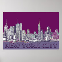 NYC with purple lilac Poster