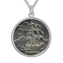 NZ COIN-image Pendant Necklace in Sterling Silver