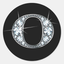 "O" Diamond Bling Sticker