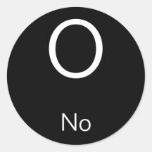 O, No Round Sticker