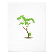 Oak tree abstract single graphic personalized invitation