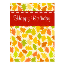 Oak tree Autumn Birthday Postcard