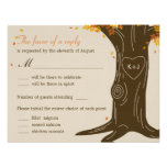 Oak Tree Fall Wedding RSVP Card w/ Menu Selection Custom Invites