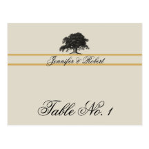 Oak Tree Plantation in Gold Table Number Postcards