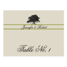 Oak Tree Plantation in Green Table Number Postcard