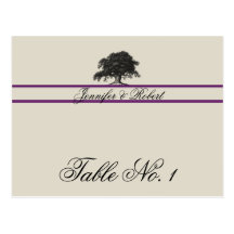 Oak Tree Plantation in Purple Table Number Post Card