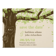 Oak Tree Save The Date Card Custom Invitations