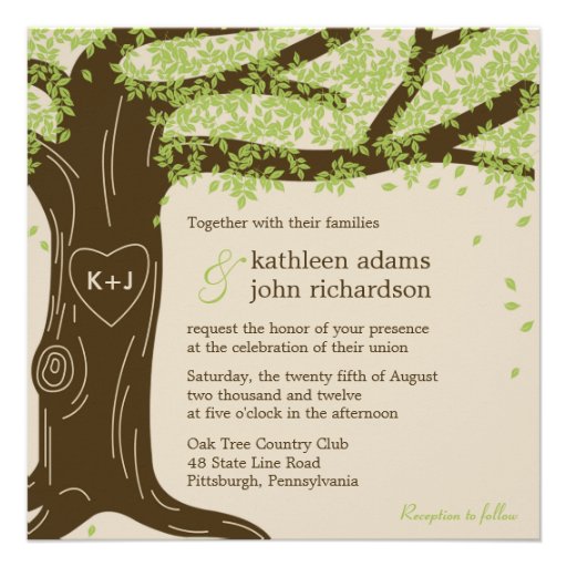 Oak Tree Wedding Invitation