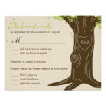 Oak Tree Wedding RSVP Card w/ Menu Selection Personalised Invites
