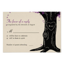 Oak Tree Wedding RSVP / Response Card Custom Invitations