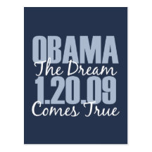 Obama 1-20-09 The Dream Comes True Postcard
