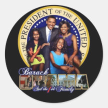 OBAMA-1ST FAMILY Sheet of Stickers