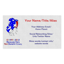 OBAMA 2012 BUSINESS CARD TEMPLATE